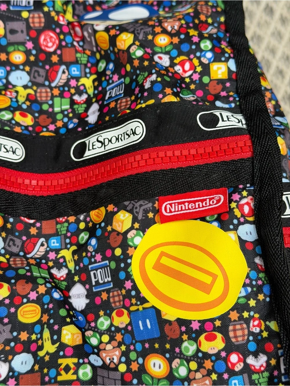 Nintendo x Lesportsac Super Mario Medium Weekender Travel Duffel Bag NWOT